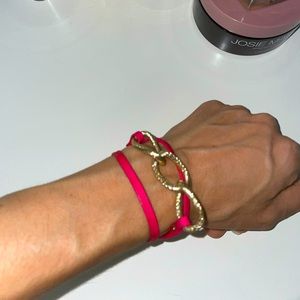 Gorjana pink leather wrap bracelet